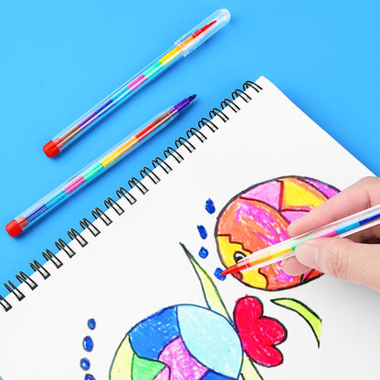 12/24Pcs Set Stackable Colorful Painting Graffiti Crayons Kids Party Supplies Birthday Gifts Kindergarten School Teacher Prizes