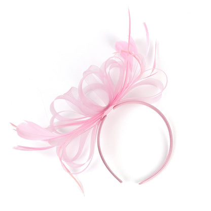 Women Chic Fascinator Hat Cocktail Wedding Party Church Headpiece Elegant Headwear Feather Hair Accessories Bride Hairpin