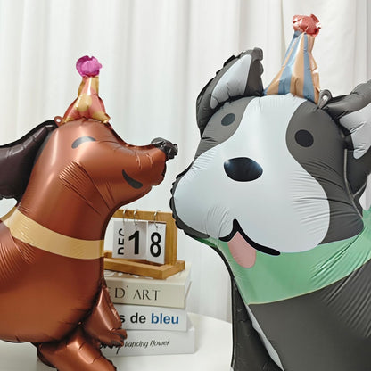4 Animal Dog Aluminum Foil Balloons Cute Dog Theme Birthday, Anniversary Decoration, Shower, Pet Party Decoration