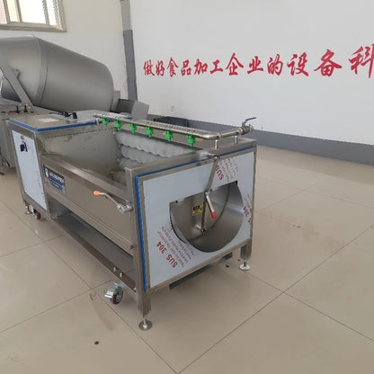 Fully Automatic Commercial Stainless Steel Roller Cleaning Machine Highly Efficient for Fruit Vegetable Root Crop Peeling Simple