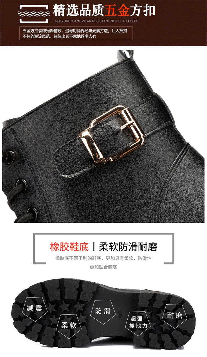 2024 Short Shoes for Women Female Ankle Boots Platform with Laces Combat Lace-up Footwear Chunky Booties Punk Style Leather