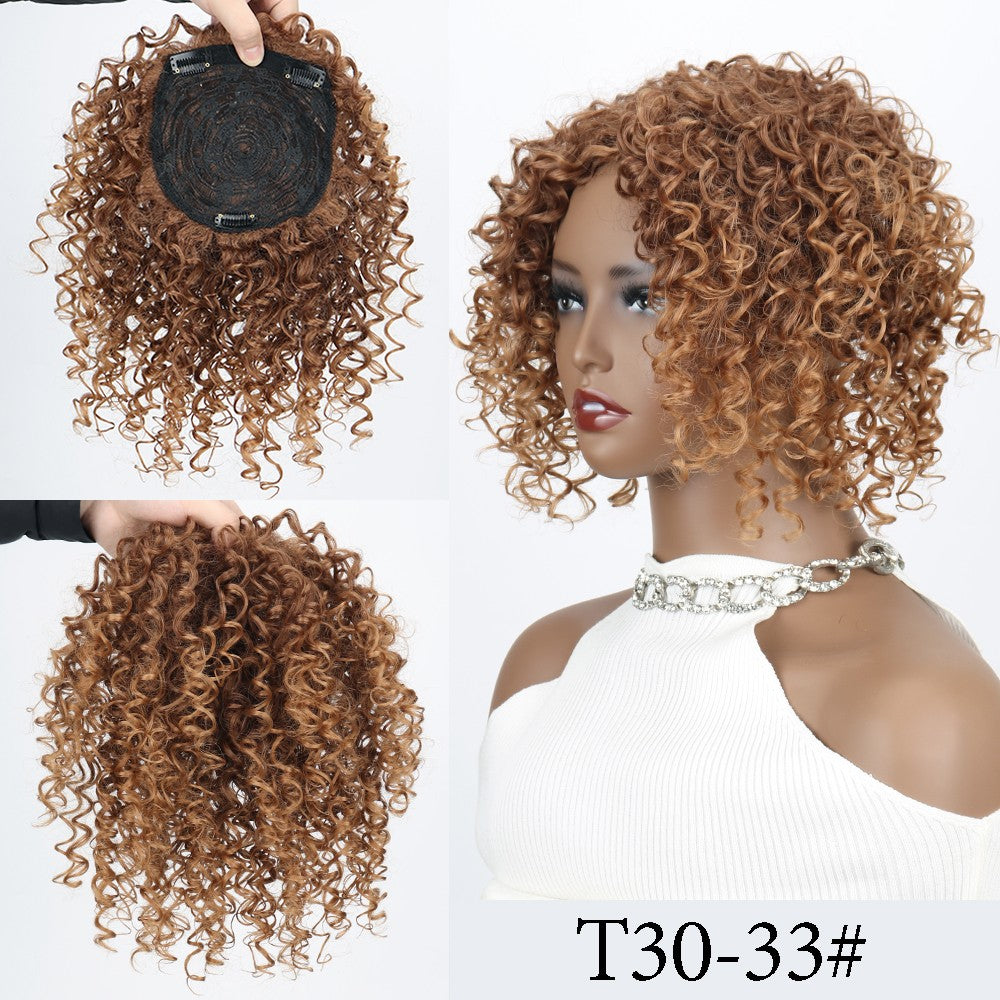 Toppers Sintéticos Afros Crespos Cabelo Cacheado Perucas Para Mulheres Negras Com Cabelo Ralo Aumentam O Volume Do Cabelo