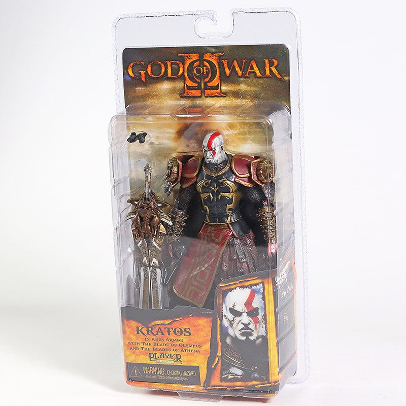 Boneco Kratos God of War 2 II NECA 7" com Armadura de Ares, Lâminas, PVC, Brinquedo, Presente de Natal, Varejo Quente