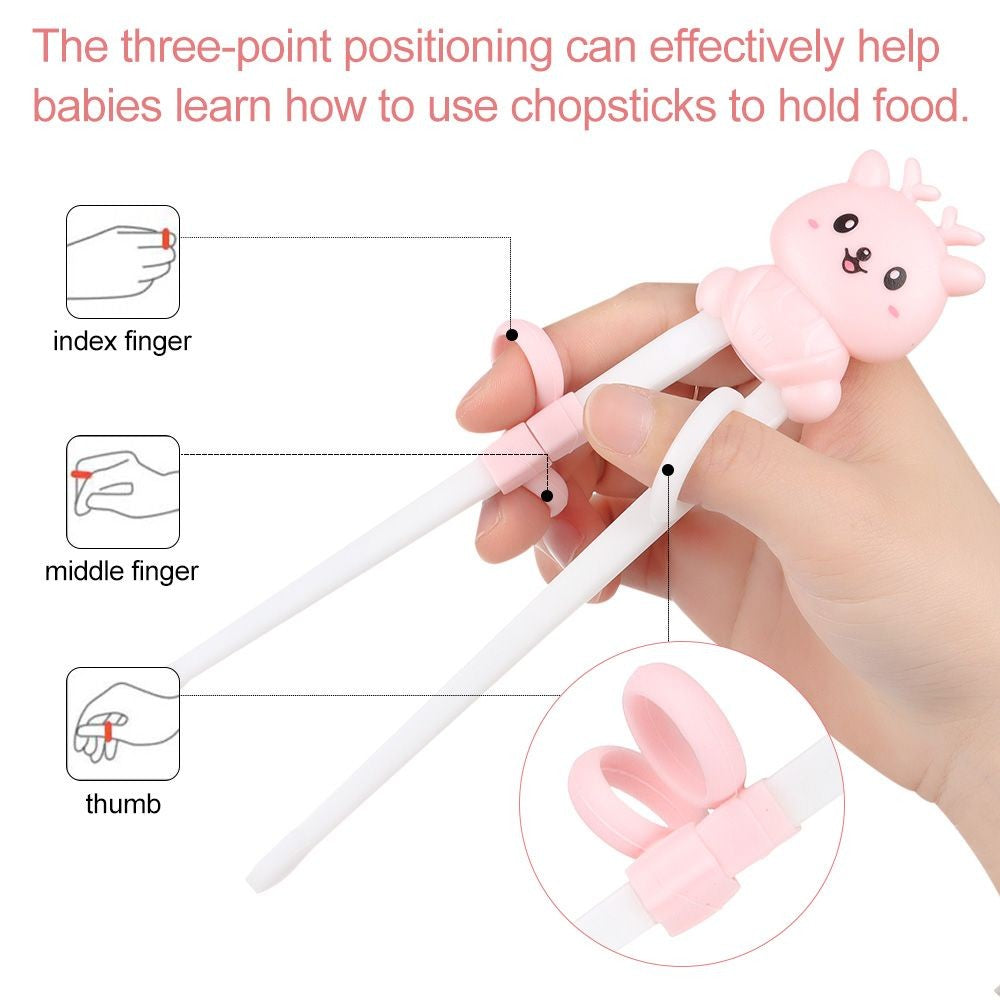 1 Pair Cartoon Chopsticks Children Eating Training Chopsticks Learn Chopsticks Correct Usage Baby Practice Chopstick