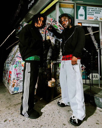 Y2K Casual Sweatpants Double Waist Checkered Camouflage Striped Side Splicing Wide Leg Pants American Style Trendy Streetwear