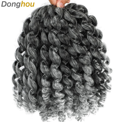 1-4 Pacotes 2X Ringlet Wand Curl Jamaican Bounce 8 polegadas Sintético Wand Curl Twist Braids Hair Crochet Cabelo Cacheado Extensões 20 Raízes