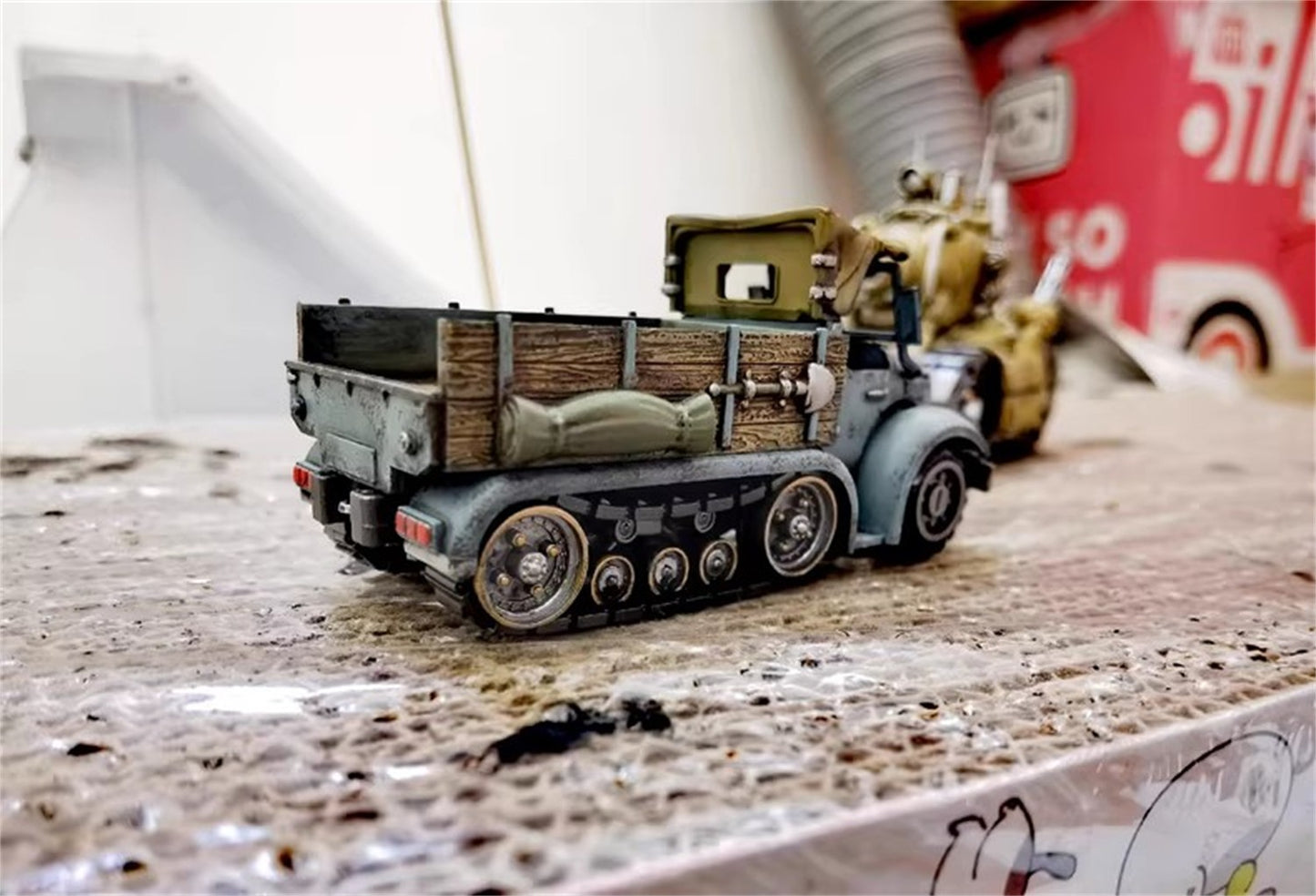 ?Concluir em 10 dias?Repintura Artesanal Modelo XIN SHI Metal Slug 3 Tanque de Caminhão Figura