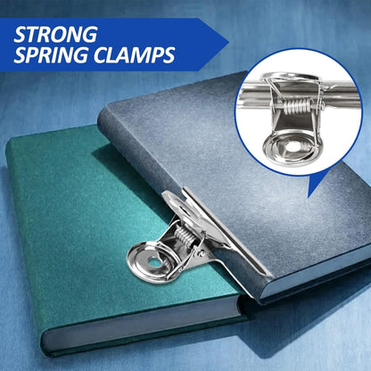 10 Pack Large Metal Hinge Clips - 2.5 Inch Silver Bull Hinge Paper Clips for Crafts, Drawing, Food Bags at Home, Office, School