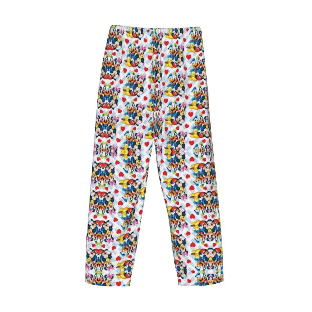 Custom Print Mickey Mouse Donald Duck Pajama Pants Men Sleep Sleepwear Bottoms with Pockets