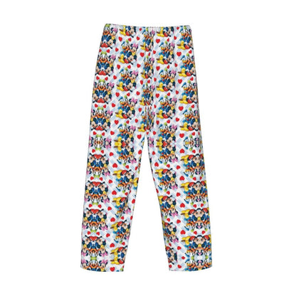 Custom Print Mickey Mouse Donald Duck Pajama Pants Men Sleep Sleepwear Bottoms with Pockets