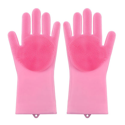 Pet Grooming Gloves Dog Cat Bathing Cleaning Glove Shampoo Scrubber Clean Soft Silicone Hair Removal Glove Hand Skin Protection