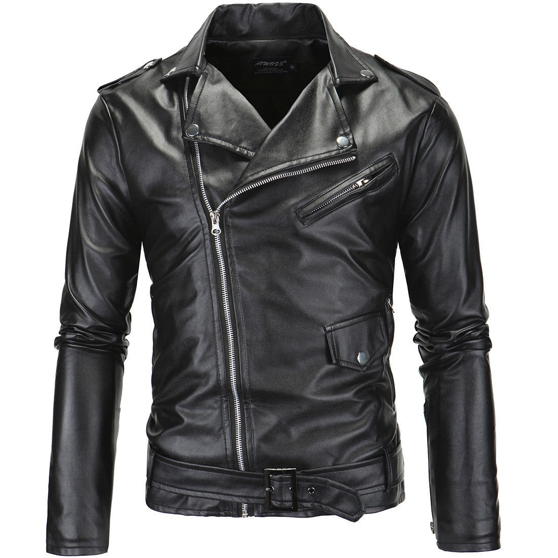 Men Slim White Leather Jackets Oblique Zipper Motorcycle Jackets New Men Outwear Moto Biker PU Leather Coats Size 4XL