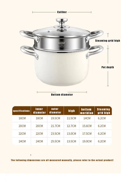 304 Stainless Steel Soup Pot Non-stick Frying Pan with lid Home Hot Pot Induction Cooker Gas Stove wok Food Supplement Milk Pot