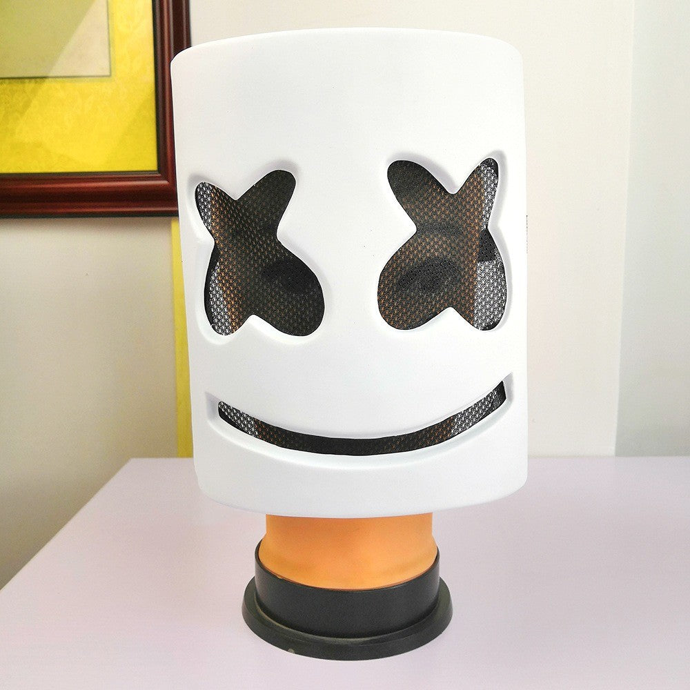 Party Decor LED Halloween Luminous Head Cover Glowing Plastic DJ Marshmallow Mask Universal Neon Headgear Bar