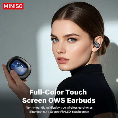 MINISO MS189 Fones de Ouvido Sem Fio Bluetooth 5.4 Fone de Ouvido Esportivo Bateria de Longa Duração Controle por Botão Redução de Ruído Com Microfone