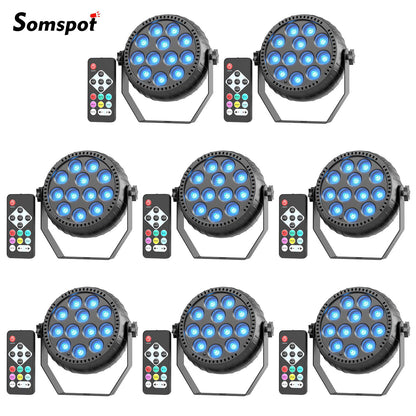 Somspot LED RGB Par Lights Remote & DMX Control Stage Light Effect Projector for Church Wedding Party Club Music Live