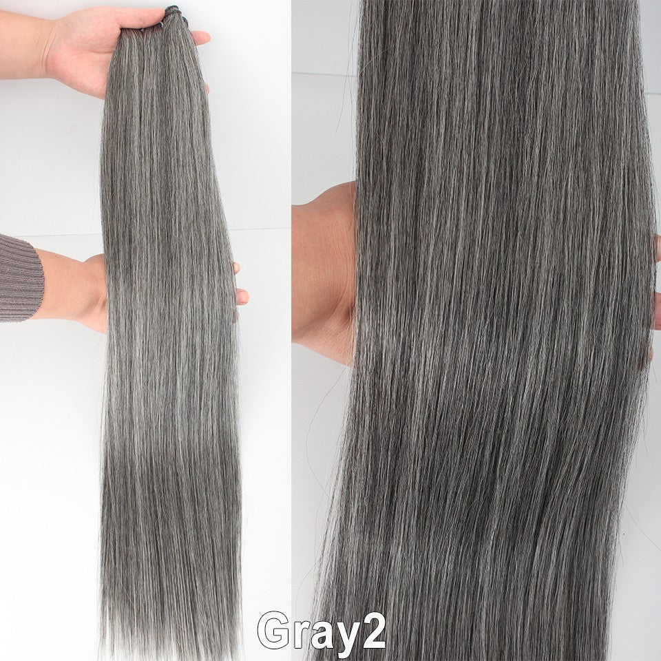 Cabelo Sintético Russo Liso de 65cm 200g, Extensões de Cabelo de Fibra com Bio Proteína Resistente ao Calor, Rabo de Cavalo para Cosplay