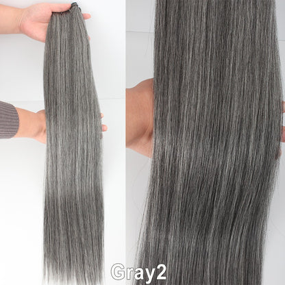 Cabelo Sintético Russo Liso de 65cm 200g, Extensões de Cabelo de Fibra com Bio Proteína Resistente ao Calor, Rabo de Cavalo para Cosplay