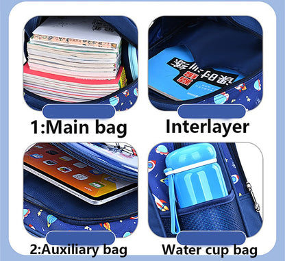 Bolsa de ombro infantil, desenho animado 3D estereoscópico, mochila escolar de astronauta, mochila infantil impermeável, sonho de menino, ensino fundamental