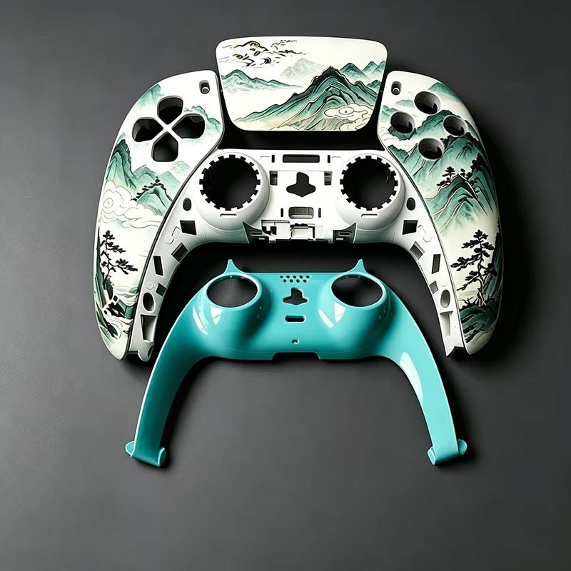 Replacement Housing Shell Kit Compatible For PS5 Controller Faceplate Touchpad Trim Back Cover Pattern Decorative Modding Parts