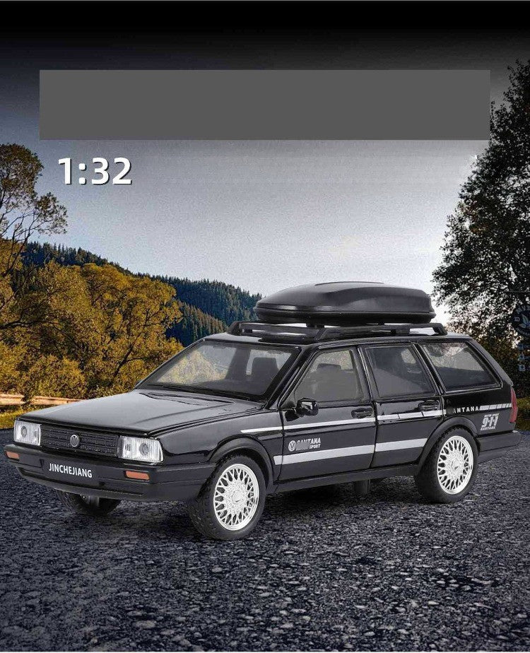 Diecast 1:32 VW SANTANA Wagon Alloy Car Model with Sound Light Children Boy Birthday Gift Toy Vehicles Miniature Voiture
