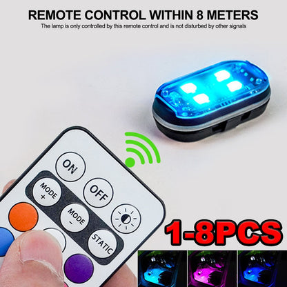 RGB Led Motorcycle Strobe lights LED Flash Light Rechargeable Wireless Light Aircraft Airplane Helicopter Warning Lights