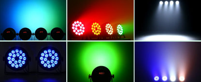 U'King 4PCS 200W LED Par Light DMX512 18x8W RGBW LED Wash Light Effect Flat Light for DJ Disco Party Club Wedding Stage Light