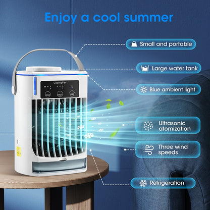 Mini Ar Condicionado Climatizador Ventilador Portátil a Água Ventilador de Ar Condicionado Móvel Para Escritório, Quarto, Carros