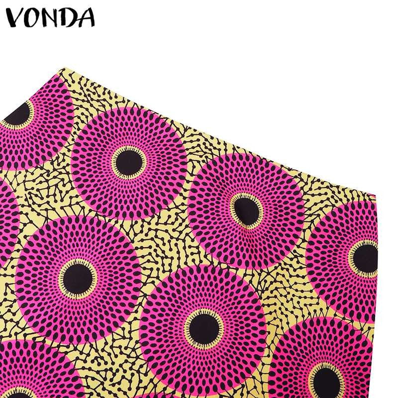 Plus Size 5XL VONDA Women Office Maxi Long Skirts 2024 Fashion Elegant Printed Skirts Casual Loose Ruffle Party Bottoms Baggy