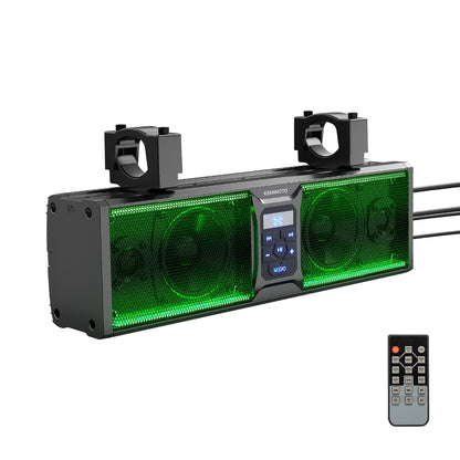 UTV 16in Speaker Metal Sound Bar IP65 Waterproof Golf Cart Sound Bar ATV Speaker Bluetooth with RGB Fits 1.25 in - 2 in Roll Bar