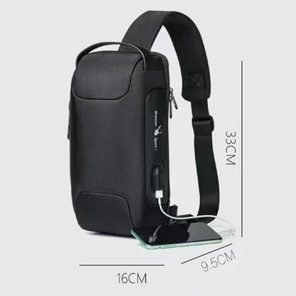 2023 Men's Chest Bag Waterproof Crossbody Bag Multifunction Anti-theft Travel Bags Shoulder Bag Male USB Charging Pouch for Man