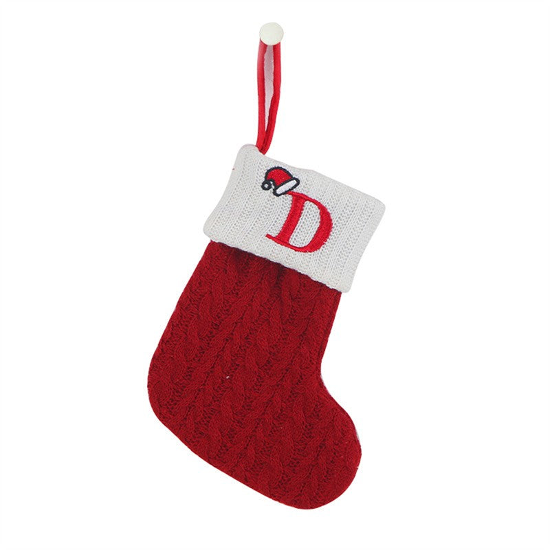 Christmas Alphabet Knitting Socks Christmas Tree Ornaments Christmas Decorations For Home 2024 Navidad Noel 2025Xmas Gift