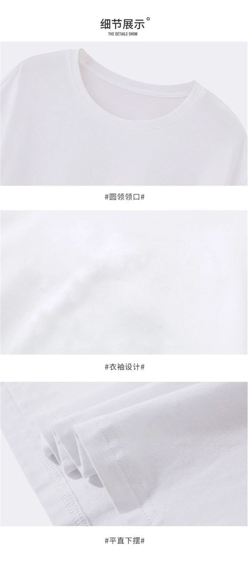 2PCS 100% Cotton Solid T Shirts Men's and Women's Short Sleeve White Tees Casual Breathable Loose Round Neck T-shirt Couple Tops