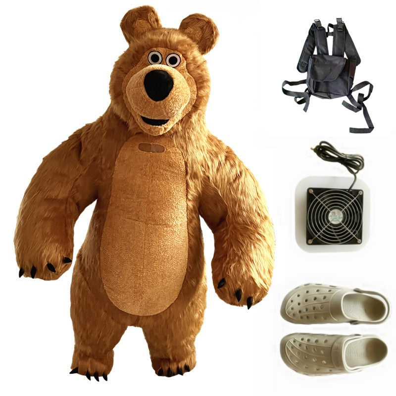 Inflatable Masha Bear Mascot Costume, A Walking Cartoon Doll Costume Suitable For Role-Playing, Applicable To Commercial Promoti