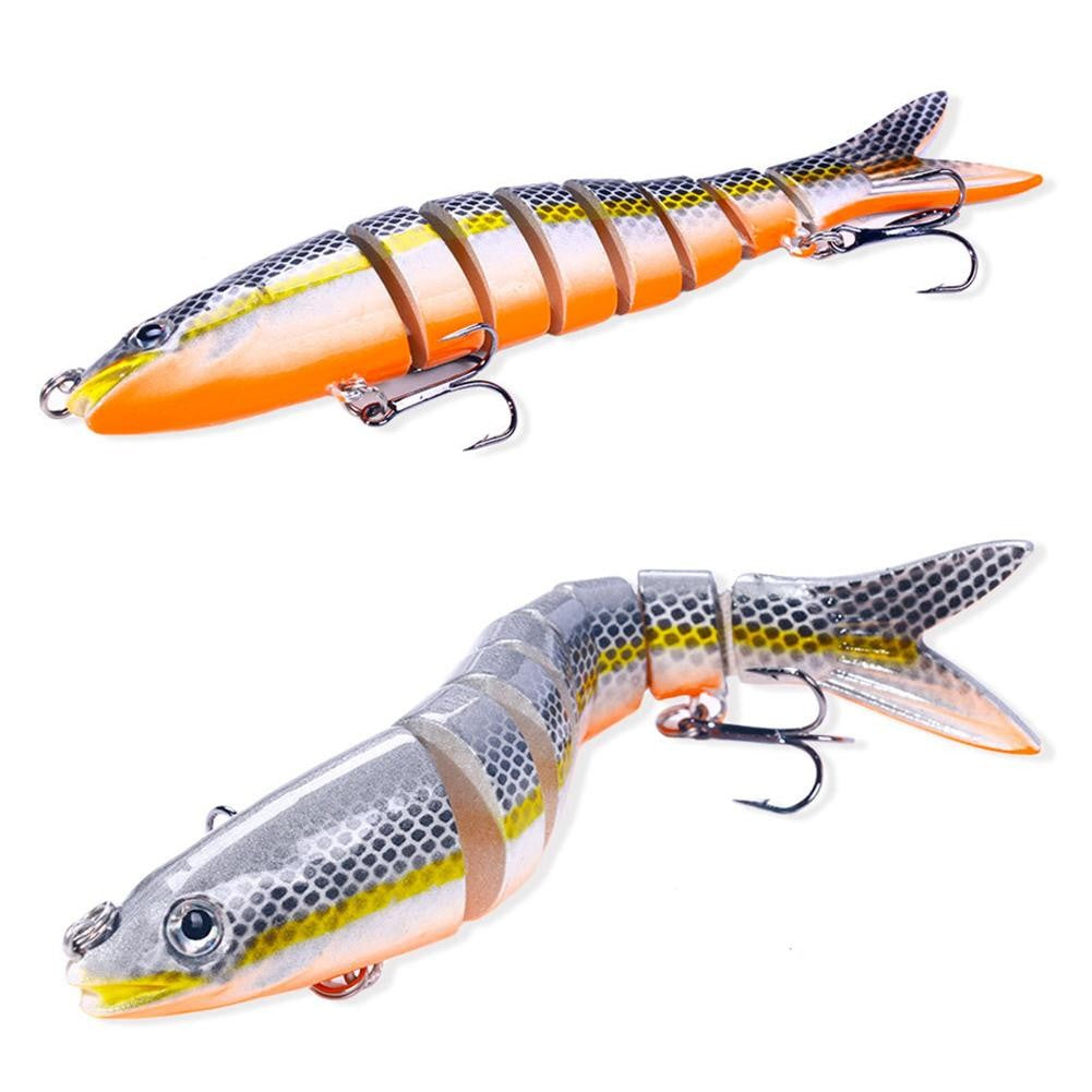 Iscas Artificiais Articuladas Wobblers para Pesca de Lúcio 13,4cm, Seções Múltiplas, Isca Rígida Artificial para Trolling, Ferramentas de Pesca de Carpa e Lúcio