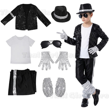Halloween Coplay outfit for Show Performance Party Michael Jackson Celebrity Birthday Carnival Billie Jean Pop Star MJ costume