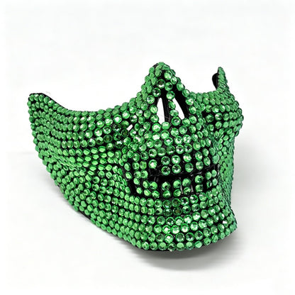 Gothic Handcrafted Half-Face Masquerade Mask Sparkling Punk Rock Style Rhinestone Mask Horror Style Full Diamond Mask Unisex
