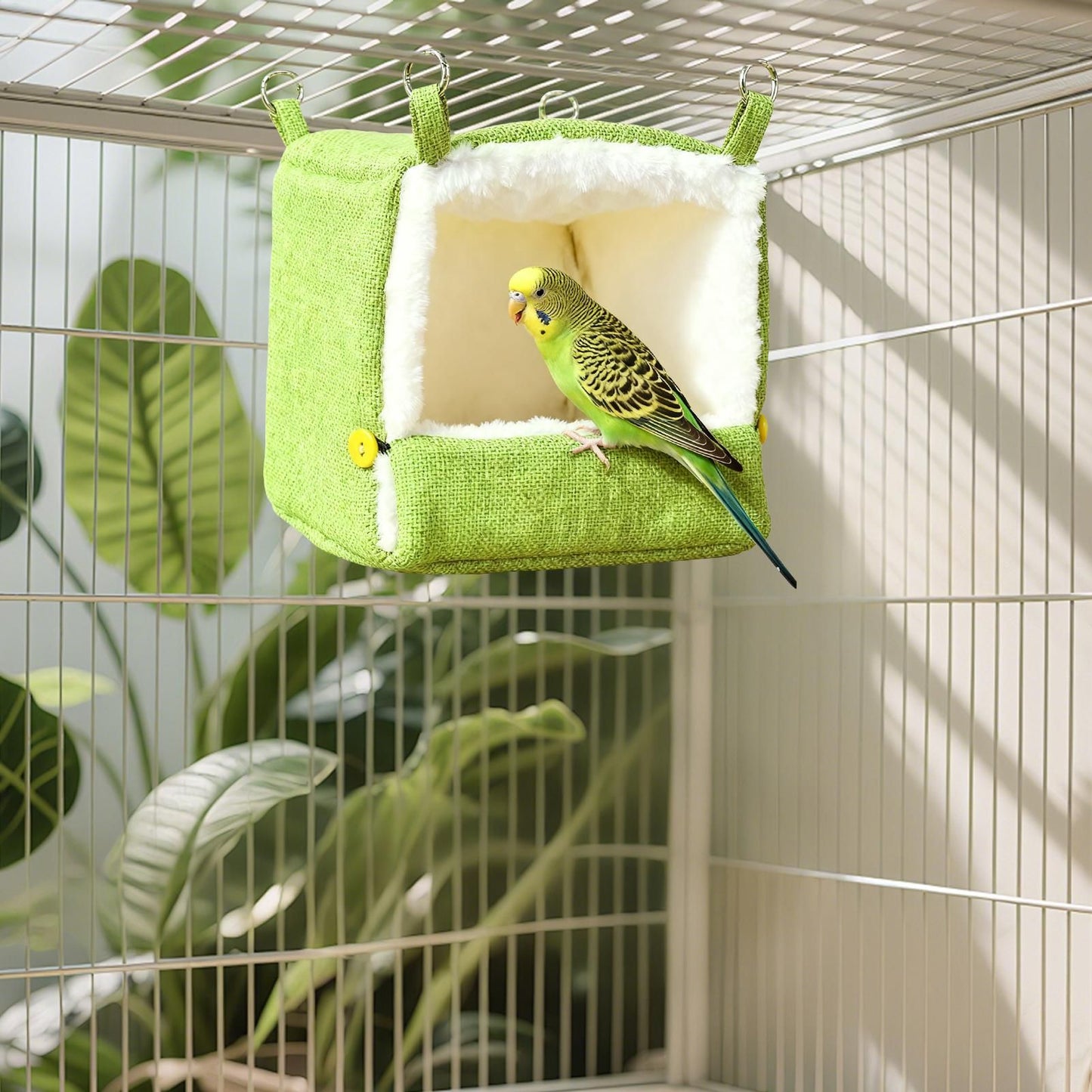 Ninho de Pássaros Aquecido Rede de Descanso Temperatura Ajustável Saco de Dormir Quente para Papagaios Calopsitas Conures Agapornis Pequenos Pássaros de Estimação