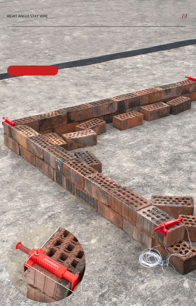 2 peças Nivelador de Linha de Tijolos, Prendedores de Linha para Assentamento de Tijolos, Corredores de Linha, Nivelador de Desenho, Puxador de Arame, Fixador de Construção de Alvenaria