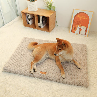Cama para Animais de Estimação de Pelúcia Curta Removível e Lavável, Cama para Cães de Alta Elasticidade que Não Deforma, Adequada para Cães e Gatos de Pequeno e Médio Porte