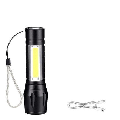 Lanterna Super Brilhante P50 Recarregável USB LED de Longo Alcance Tática À Prova D'Água para Acampamento Pesca Emergência