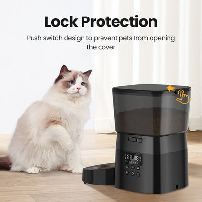 ROJECO Alimentador Automático de Animais de Estimação Versão com Botão Acessórios para Dispenser Automático de Comida para Gatos Alimentador Inteligente para Gatos e Cães Comida Seca