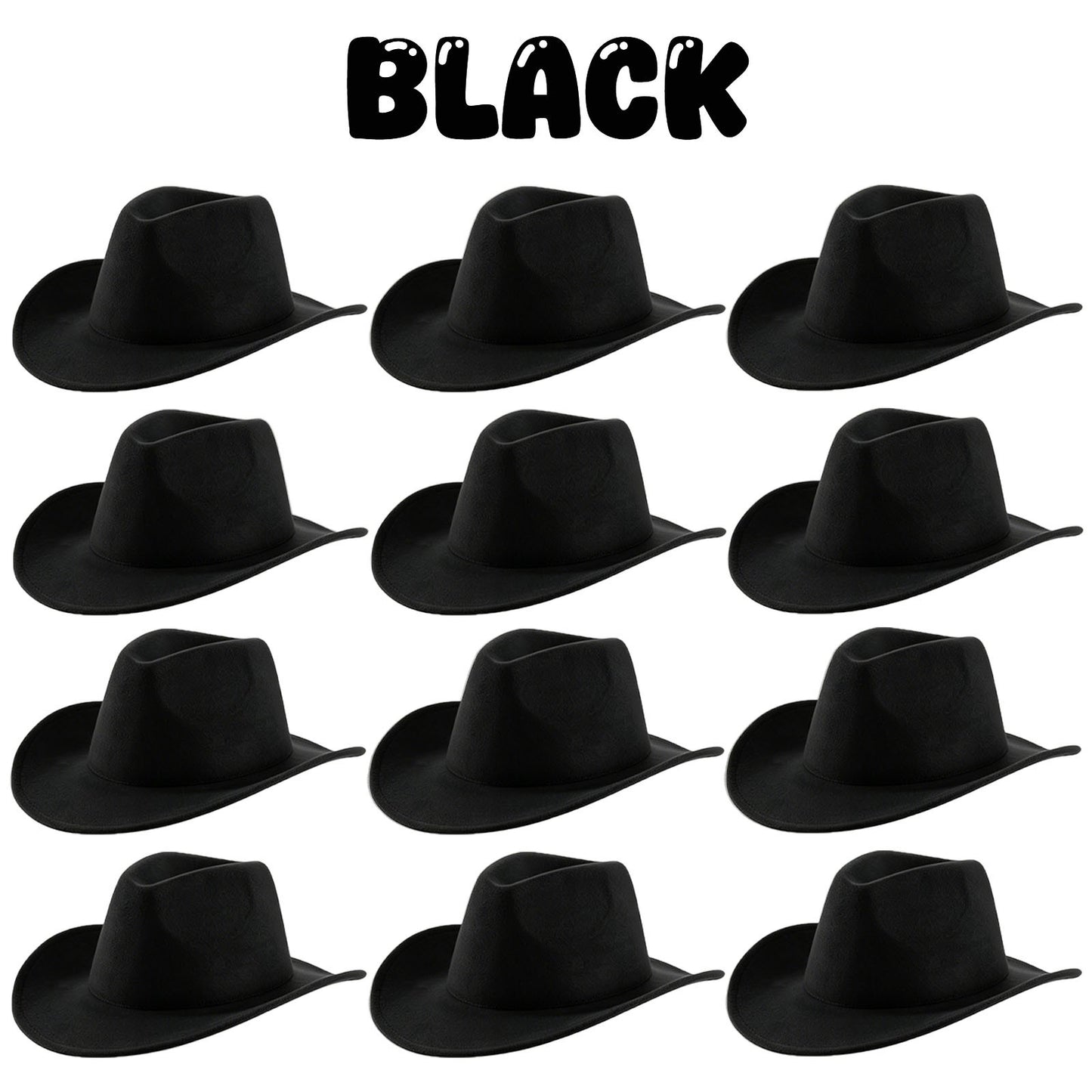 4-24Pcs Western Cowboy Hat for Men Women Adjustable Felt Cowgirl Hats Wide Brim Fedoras Hat for Adult Bachelor Party Costume