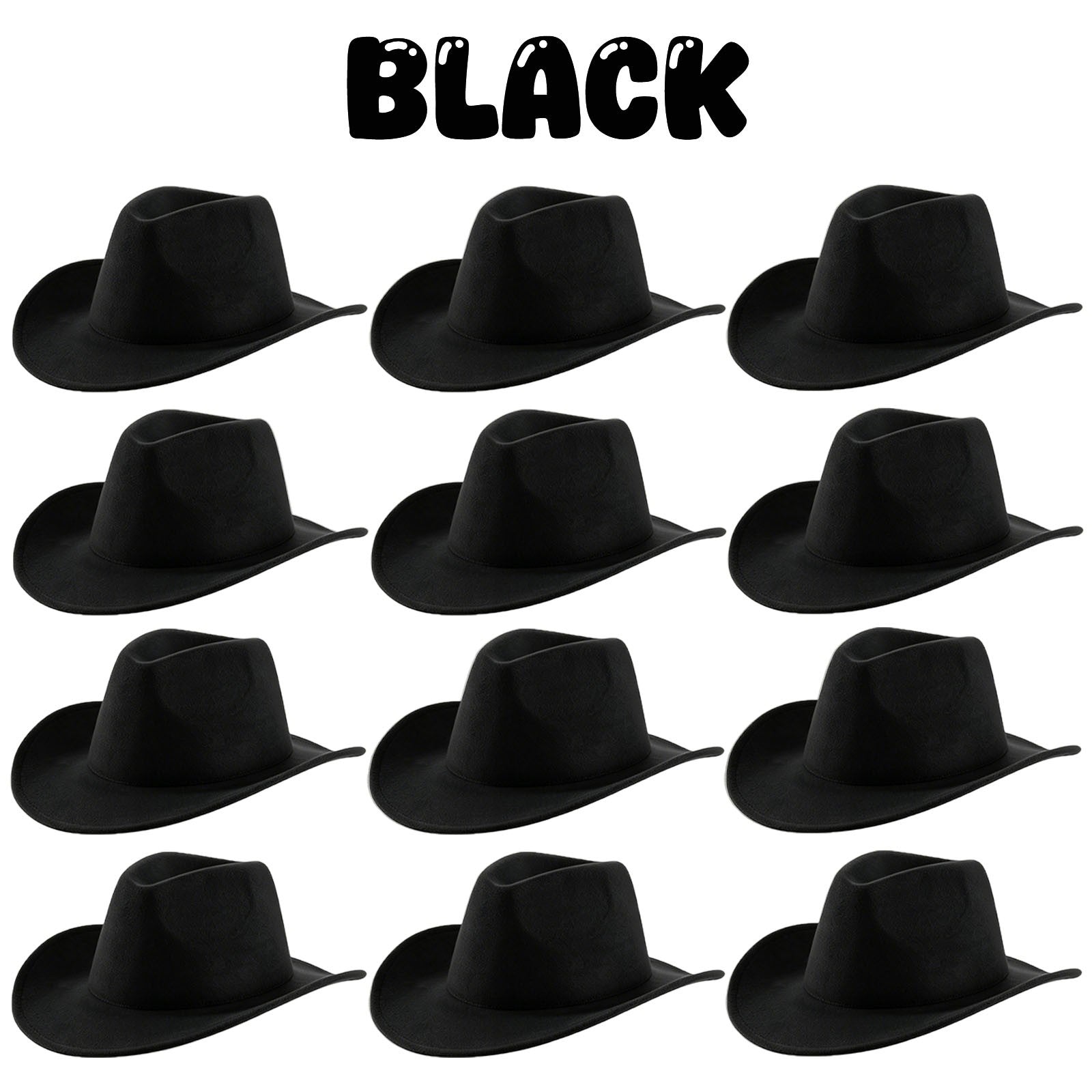 4-24Pcs Western Cowboy Hat for Men Women Adjustable Felt Cowgirl Hats Wide Brim Fedoras Hat for Adult Bachelor Party Costume