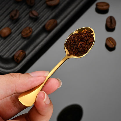 6Pcs Stainless Steel Coffee Spoon For Dessert Ice Cream Stirring Tea Small Spoons Kitchen Accessories Mini Gold Spoon Set