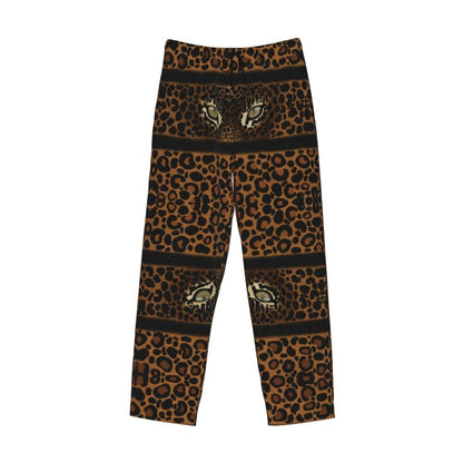 Custom Leopard Print Pajama Pants Men's Animal Skin Sleepwear Lounge Sleep Bottoms Stretch with Pockets