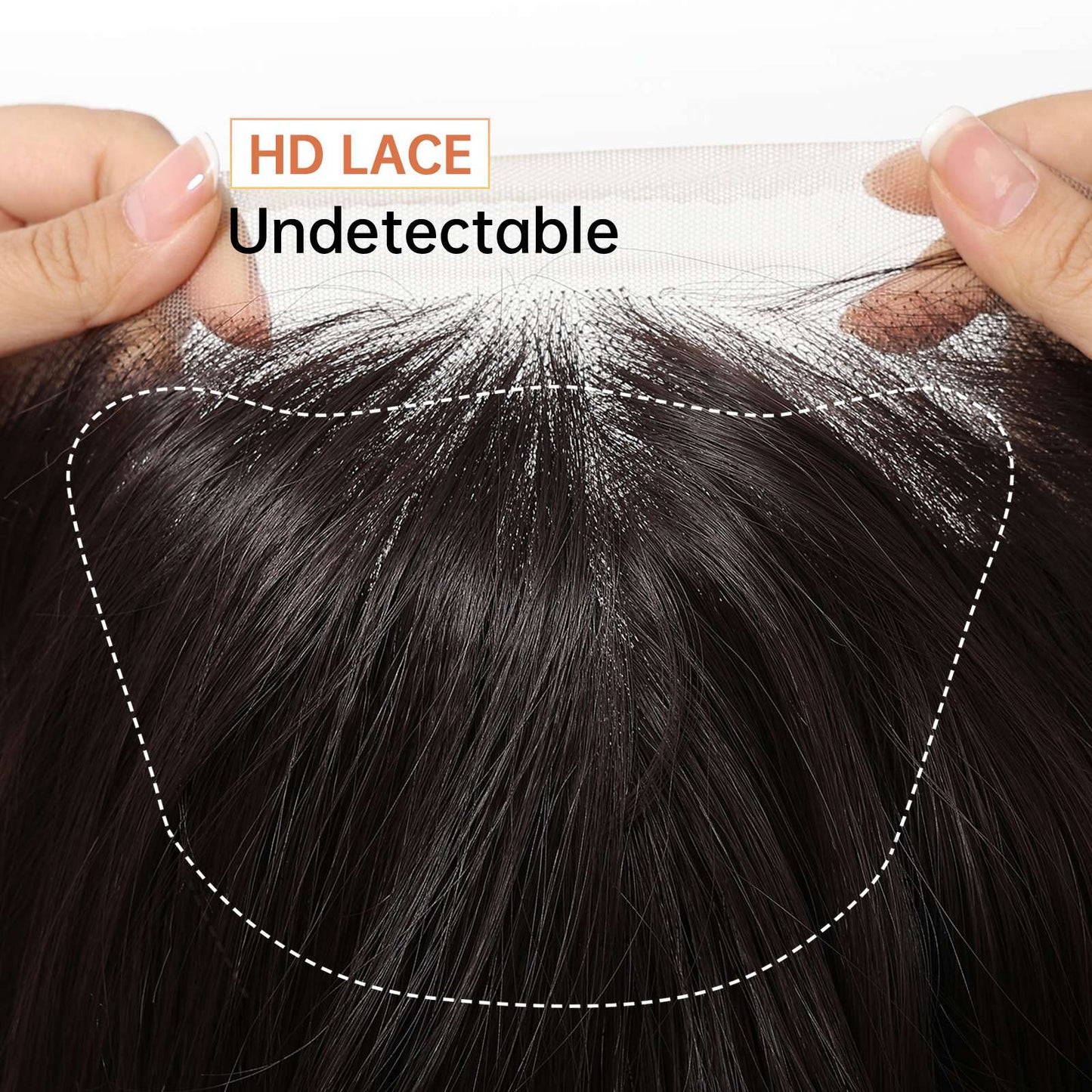 HENRY MARGU Perucas Sintéticas Front Lace 13x4 Cabelo Liso Sedoso Longo Peruca Marrom Escuro para Mulheres 55 cm Resistente ao Calor Uso Diário