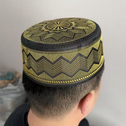Muslim Caps for Men Eid Ramadan Prayer Clothing with Embroidery Islamic Turkey Hats Gold Turban Cap Headscarf Bonnet Elegant