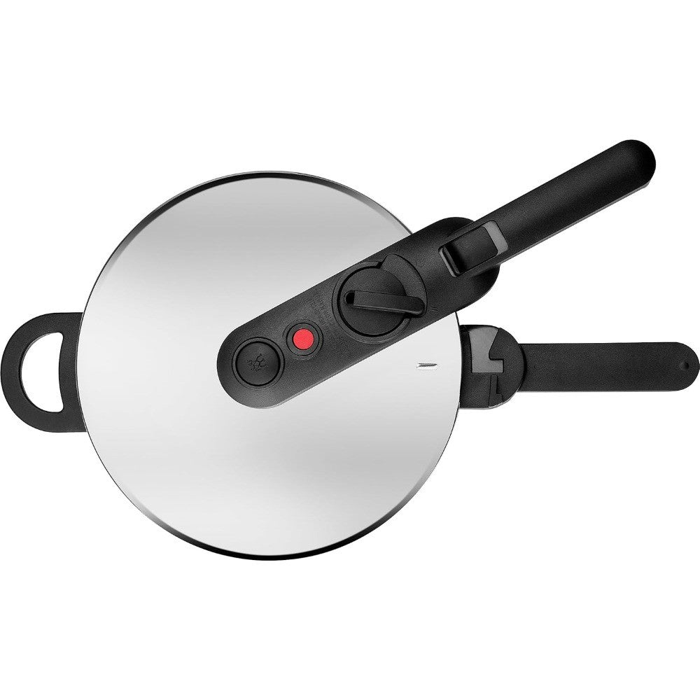 Panela de Pressão/Tampa de Pressão a Vapor EcoQuick II, Diâmetro 22 cm, 6 L, para Todos os Fogões Incluindo Indução, Aço Inoxidável 18/10