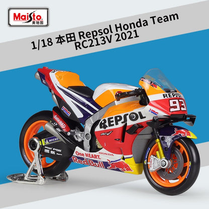 Maisto 1:18 Honda Rc213v Carro de Corrida 2021 moto Gp #44 #93 Imitação de Corrida Liga Modelo de Motocicleta Brinquedo Acabado Coleção de Presentes